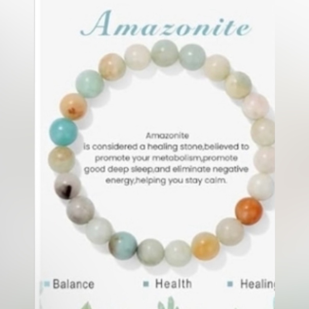 Natural Amazonite Stone Crystal Bracelet - NEW